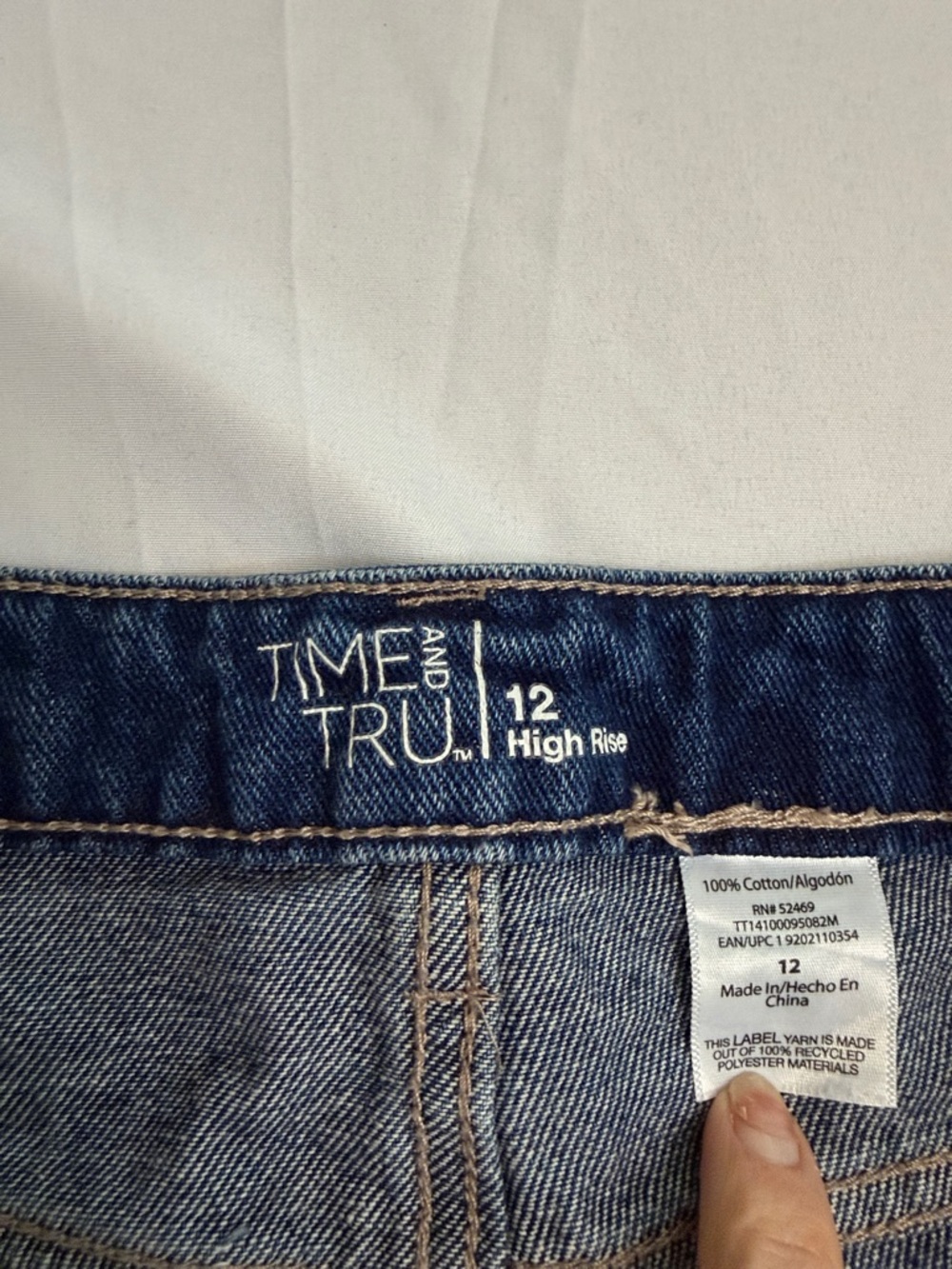 Time & Tru Dark Blue Distressed Denim Cutoff Shorts - Picture 2 of 6